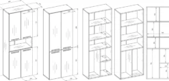 Armadio bagno salvaspazio 60x174 cm con cesto portabiancheria bianco lucido e rovere ABT2