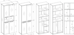 Armadio bagno salvaspazio 60x174 cm con cesto portabiancheria rovere e antracite ABT2