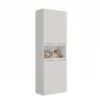 Armadio bagno 60x174 cm con vano aperto e cesti portabiancheria bianco opaco ABT4