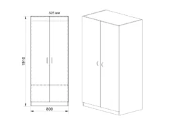 Armadio due ante in wengè e rovere AI1001