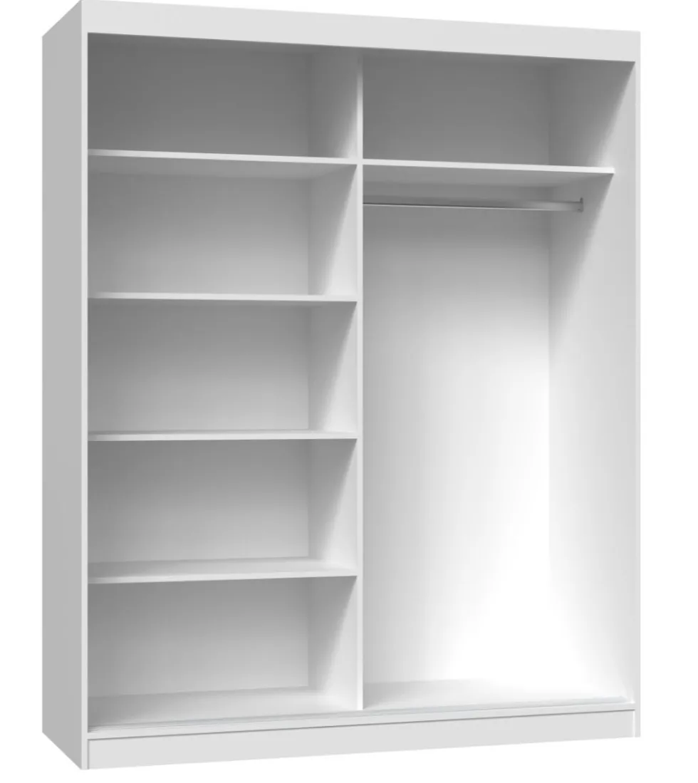 Armadio due ante scorrevoli 160x200 cm con specchio rovere e antracite AT23