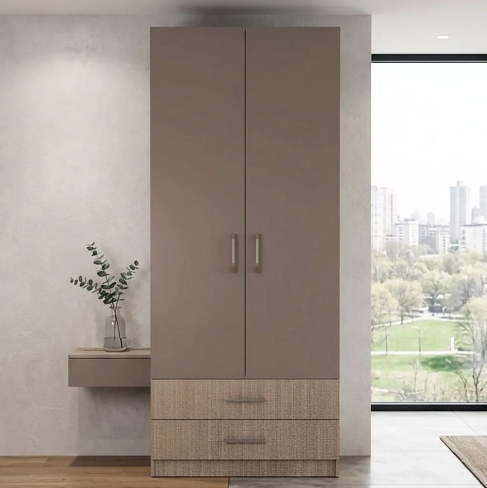 Armadio due ante 80x191 cm con cassetti AI1008