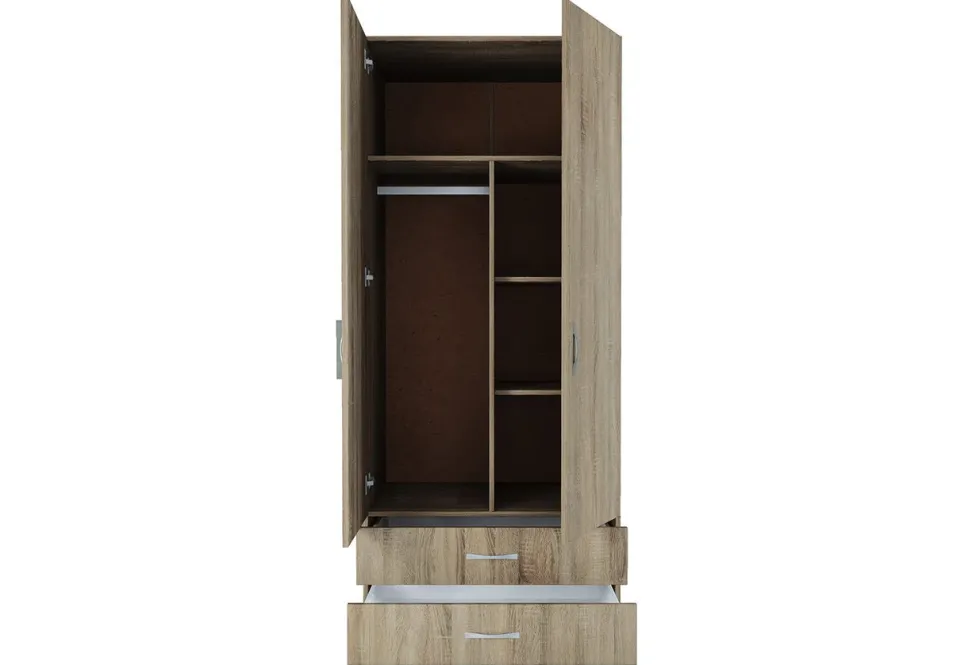 Armadio due ante 80x191 cm con cassetti AI1008