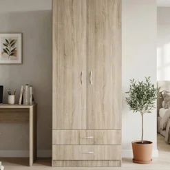 Armadio due ante 80x191 cm con cassetti AI1008