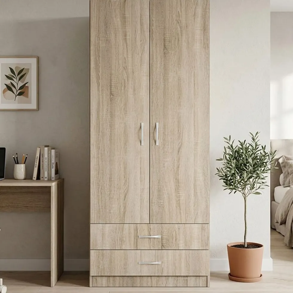 Armadio due ante 80x191 cm con cassetti AI1008