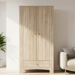 Armadio economico 2 ante in rovere scuro AI1015
