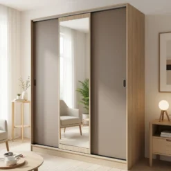 Armadio guardaroba ad ante scorrevoli 150x191 cm AI1006