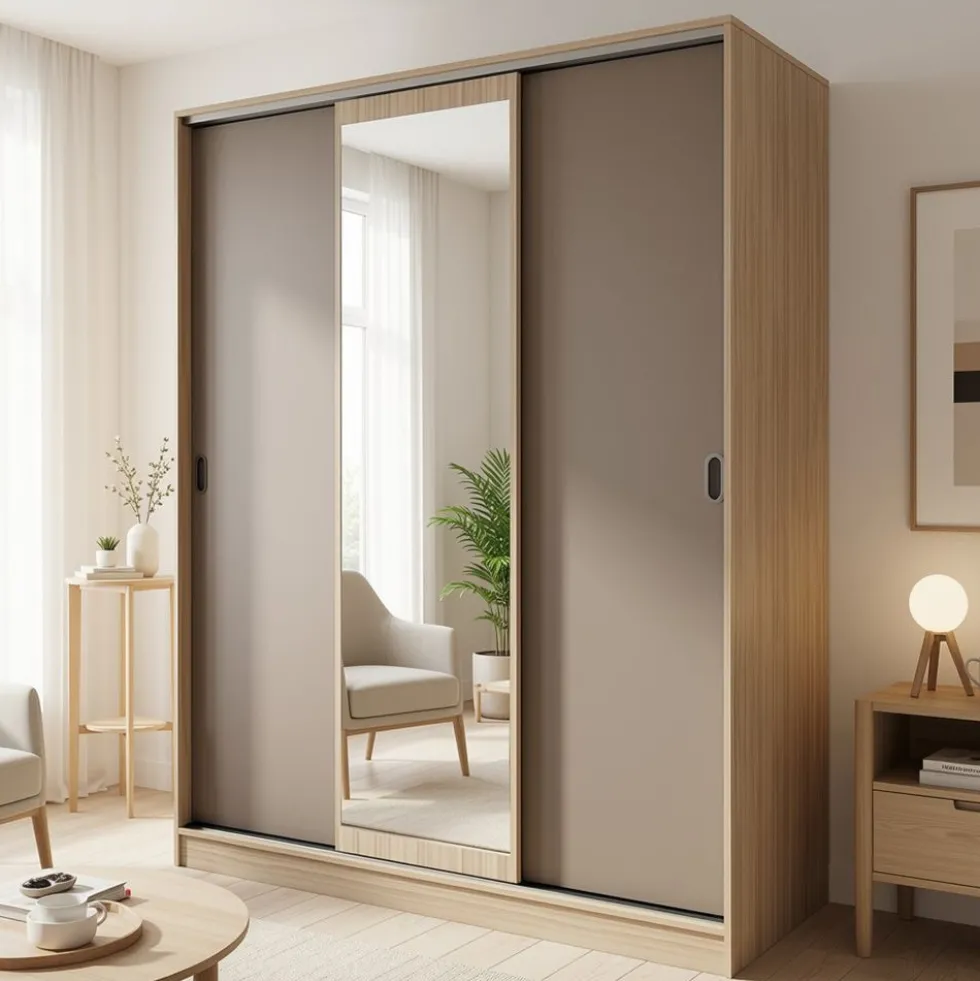 Armadio guardaroba ad ante scorrevoli 150x191 cm AI1006