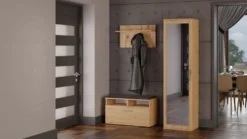 Armadio guardaroba moderno per ingresso rovere MIT4