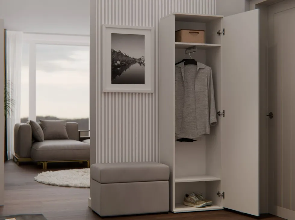 Armadio guardaroba per ingresso beige cashmere MIT4