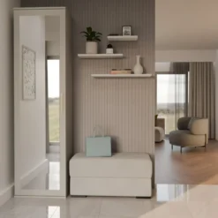 Armadio guardaroba per ingresso beige cashmere MIT4