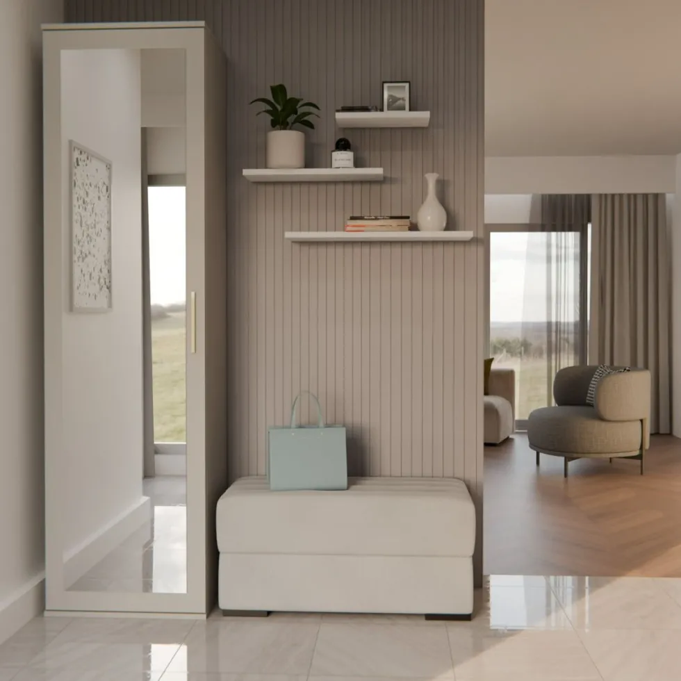 Armadio guardaroba per ingresso beige cashmere MIT4