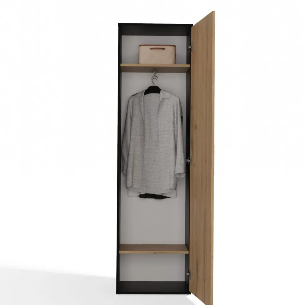 Armadio guardaroba per ingresso rovere e antracite MIT4