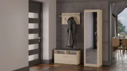 Armadio guardaroba per ingresso rovere chiaro MIT4