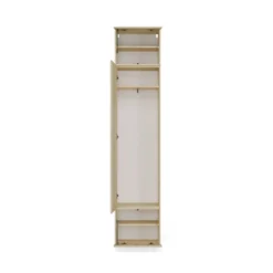 Armadio guardaroba 50x238 cm per ingresso rovere chiaro e grigio MIT16