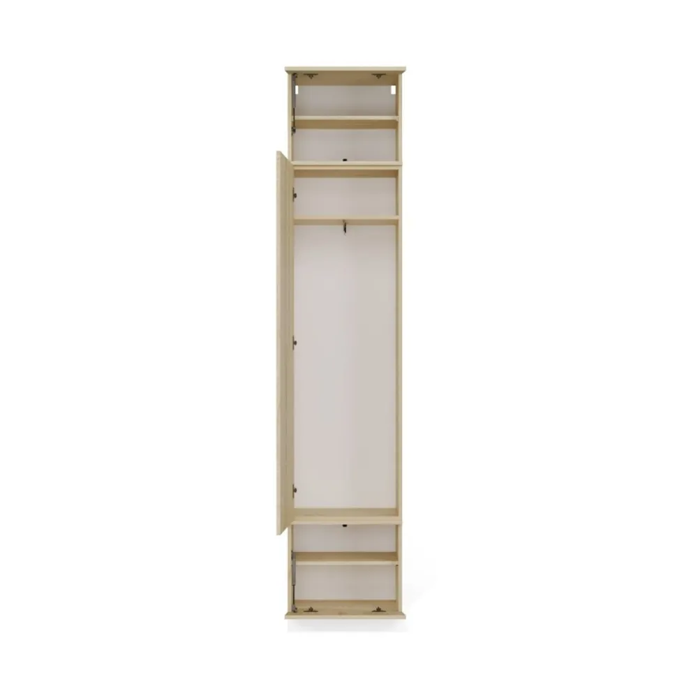 Armadio guardaroba 50x238 cm per ingresso rovere chiaro e grigio MIT16