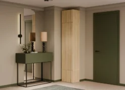 Armadio guardaroba 50x238 cm per ingresso rovere chiaro e grigio MIT16
