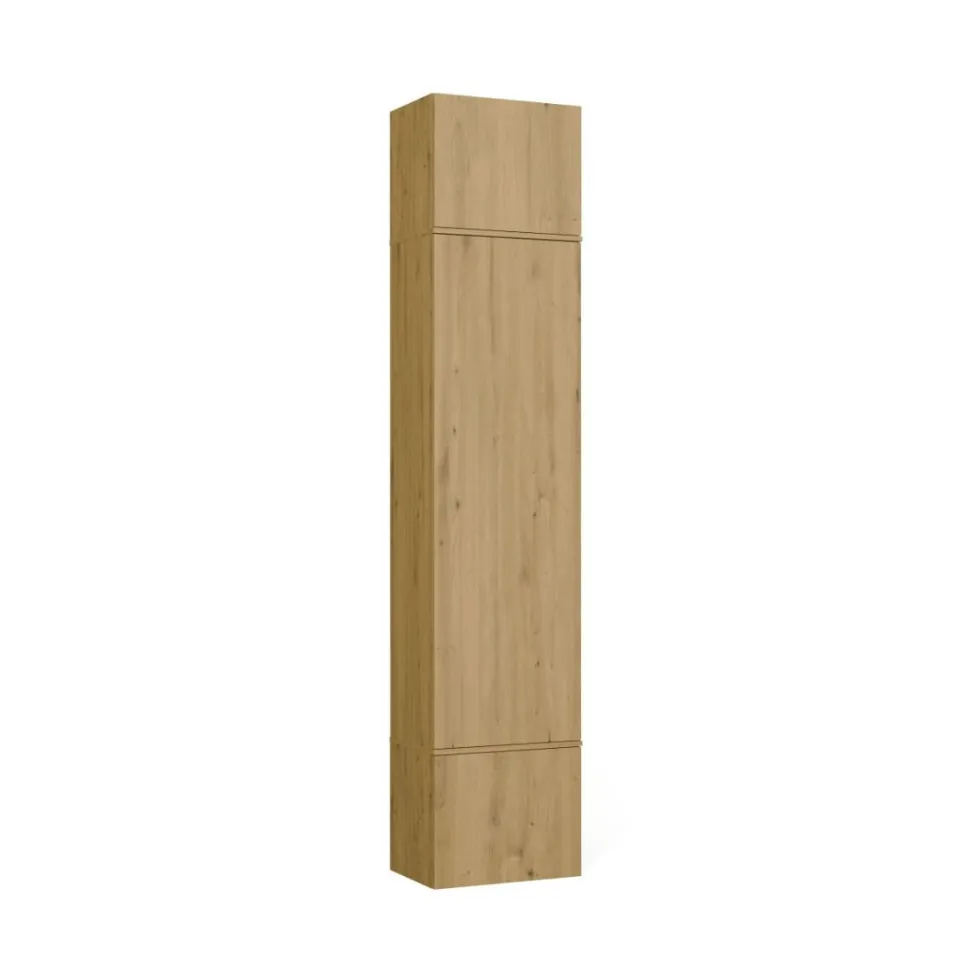 Armadio guardaroba 50x238 cm per ingresso rovere e grigio MIT16