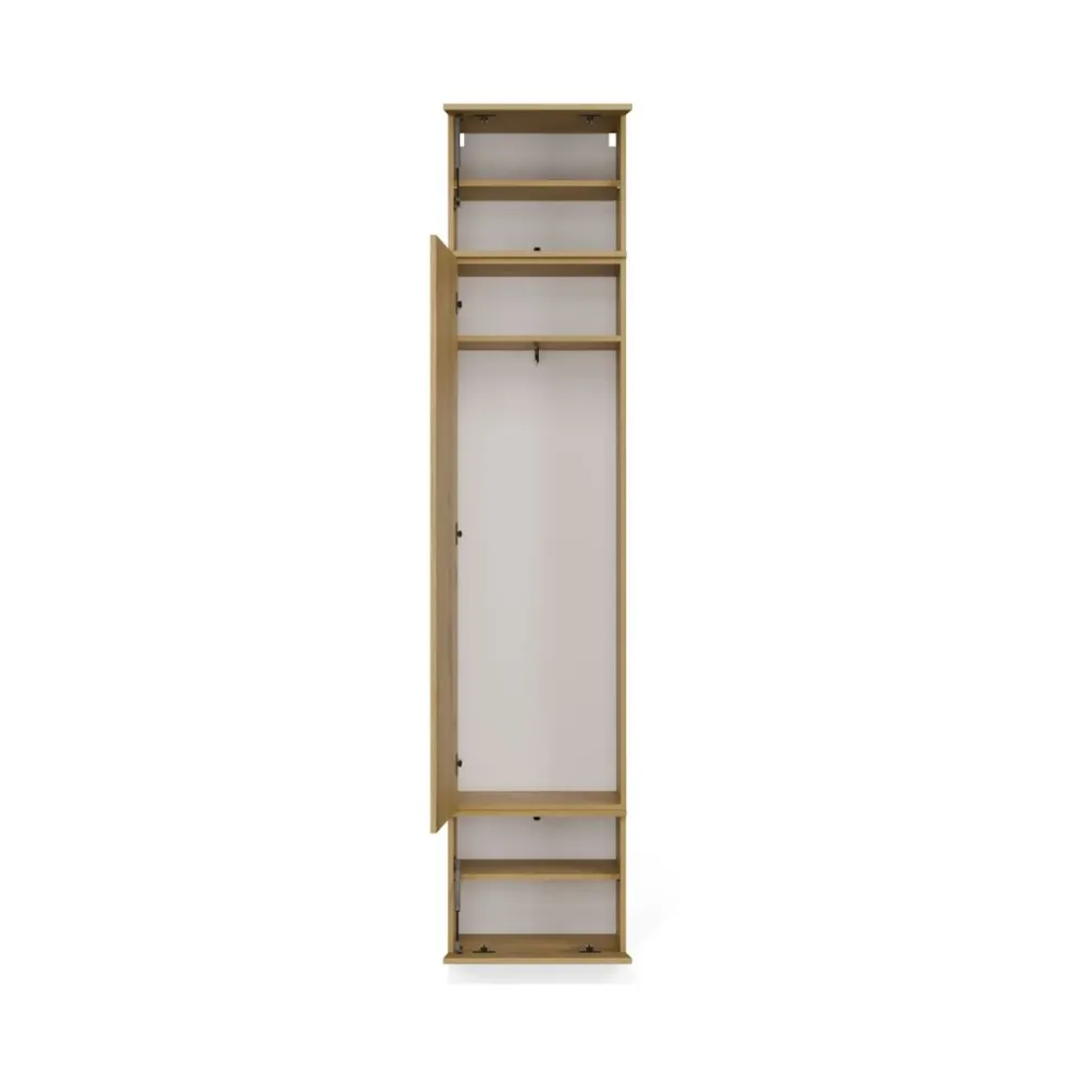 Armadio guardaroba 50x238 cm per ingresso rovere e grigio MIT16