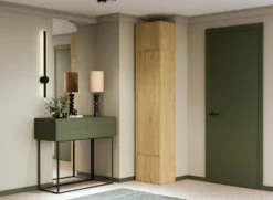 Armadio guardaroba 50x238 cm per ingresso rovere e grigio MIT16
