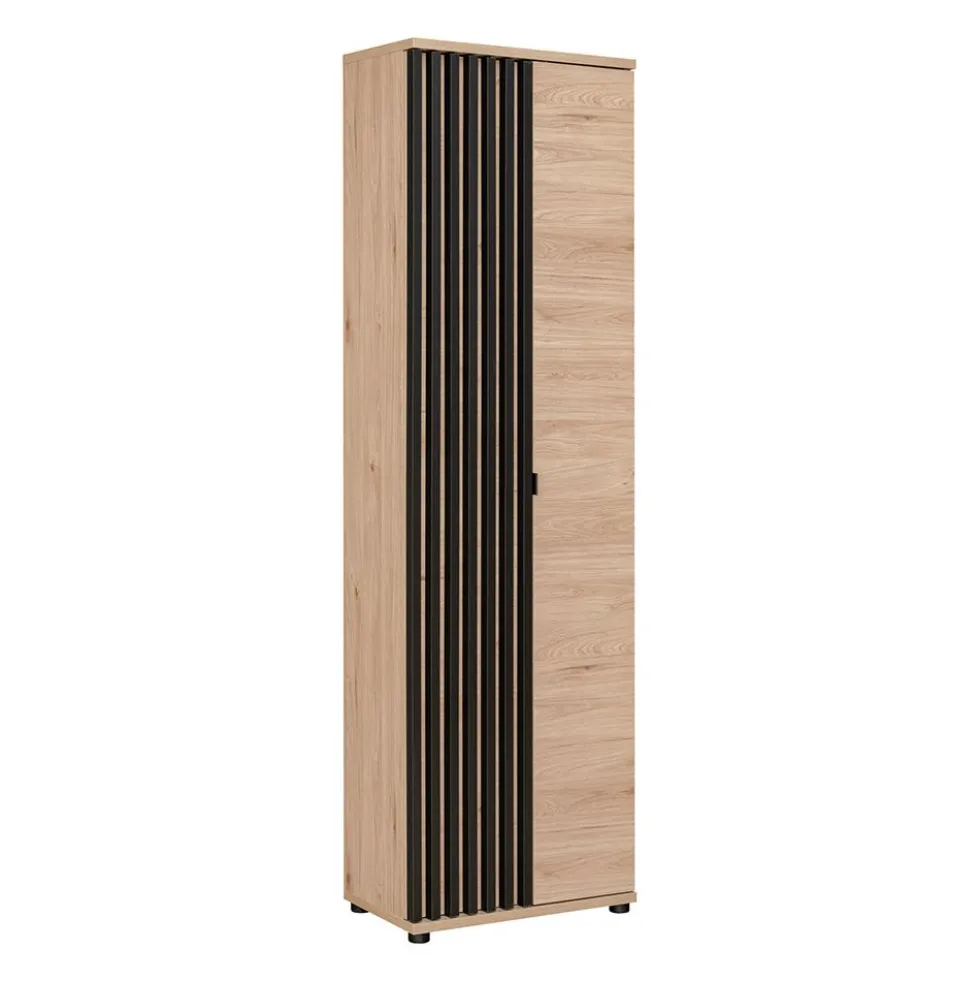 Armadio moderno 2 ante battenti 202x60 rovere e nero AP4