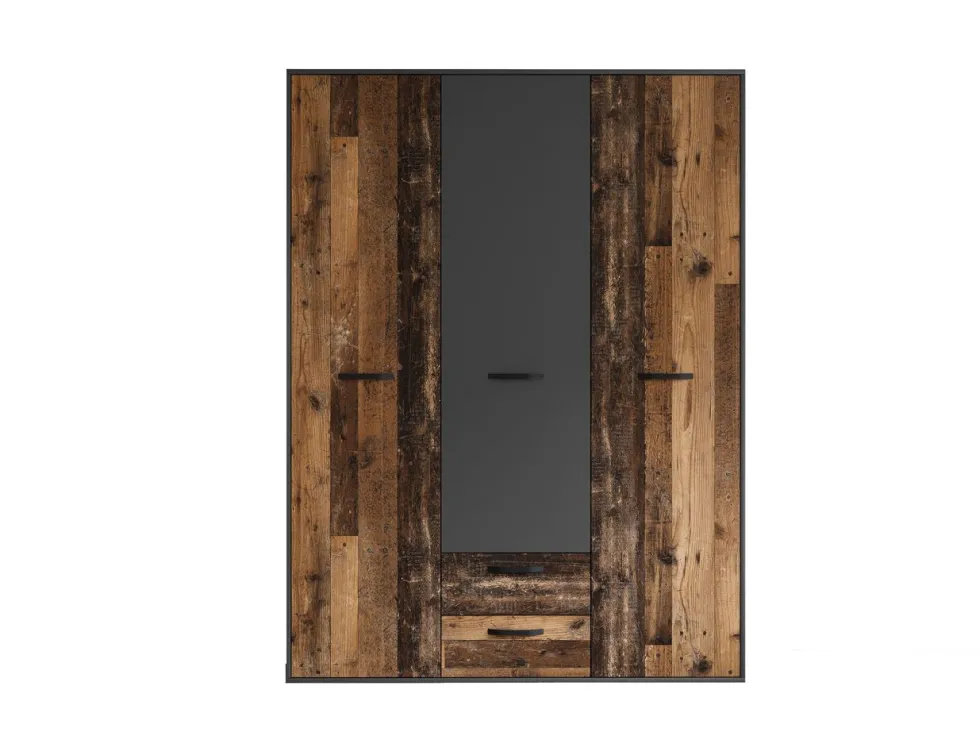 Armadio moderno a tre ante battenti e tre cassetti 150x200 AI21