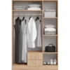 Armadio moderno a tre ante battenti e cassetti con specchio rovere sonoma 120x181 AG52