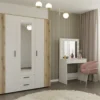 Armadio moderno 150x200 cm a 3 ante battenti cashmere e rovere AT2