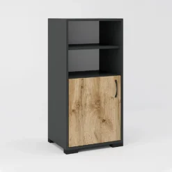 Armadio scarpiera alta in antracite e rovere naturale ASG6