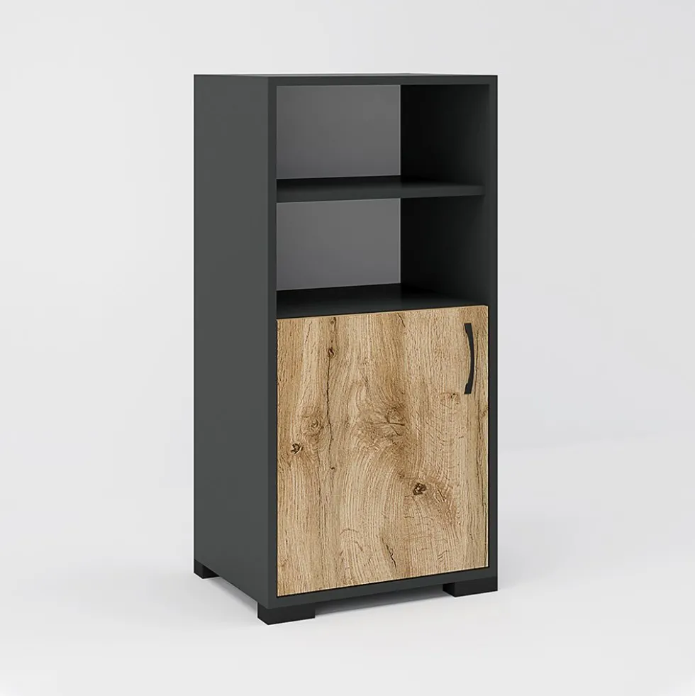 Armadio scarpiera alta in antracite e rovere naturale ASG6
