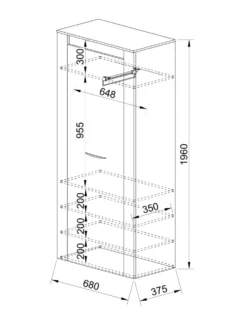 Armadio scarpiera 68x196cm ad un anta per ingresso ASI3