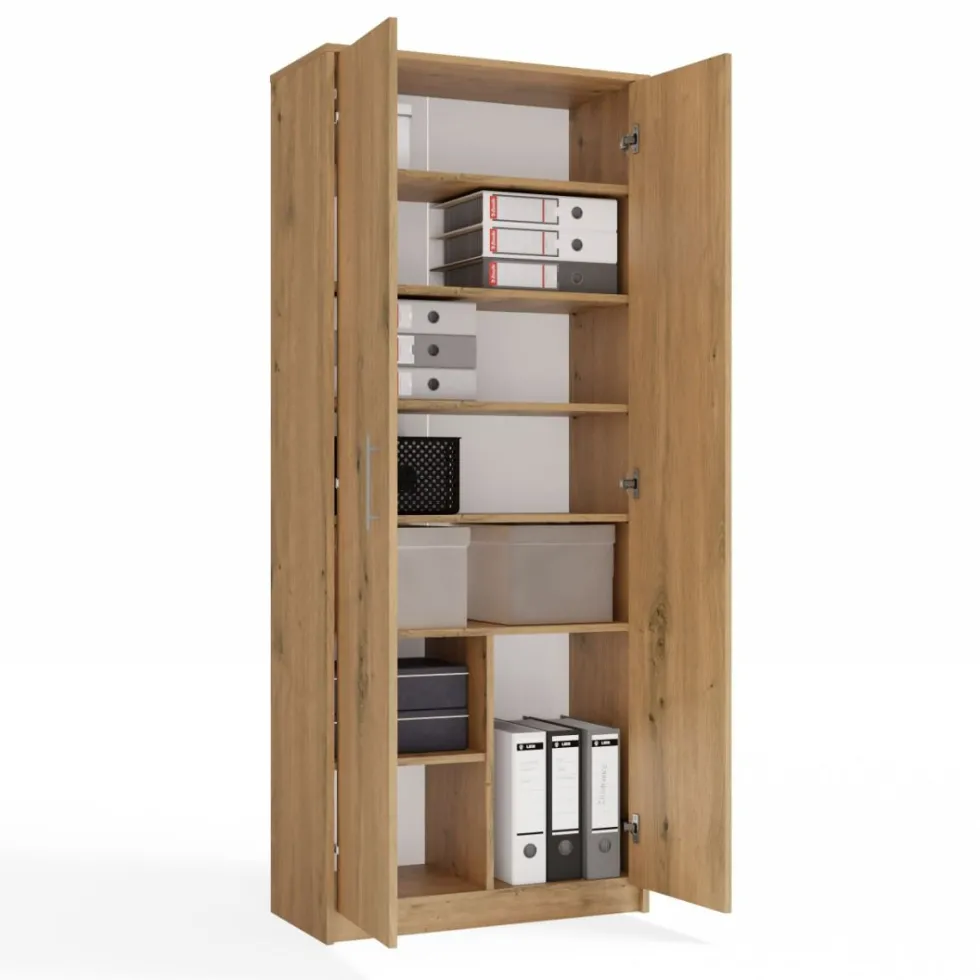 Armadio ufficio moderno 74x180x35 cm rovere AT1
