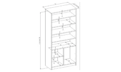 Armadio ufficio moderno 74x180x35 cm rovere e bianco AT1