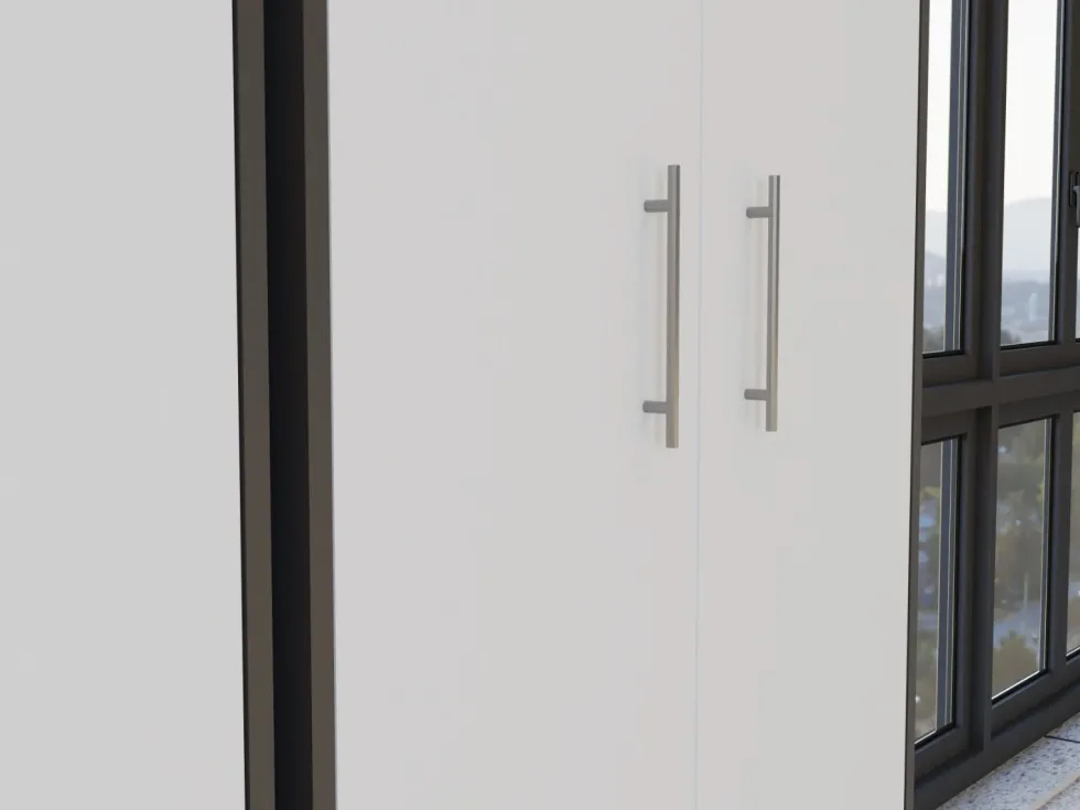 Armadio ufficio moderno 74x180x35 cm bianco e antracite AT1