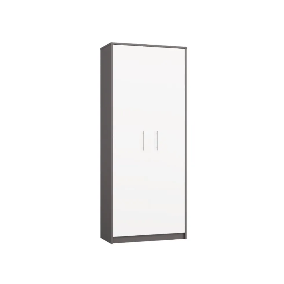 Armadio ufficio moderno 74x180x35 cm bianco e antracite AT1