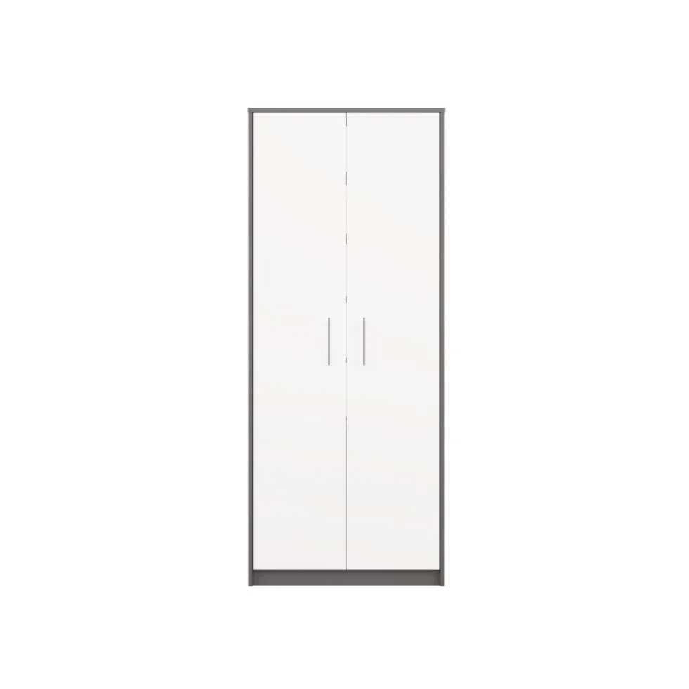Armadio ufficio moderno 74x180x35 cm bianco e antracite AT1