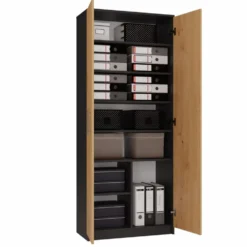 Armadio ufficio moderno 74x180x35 cm rovere e antracite AT1