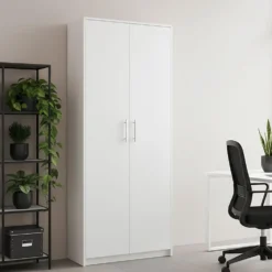 Armadio ufficio moderno 74x180x35 cm bianco AT1