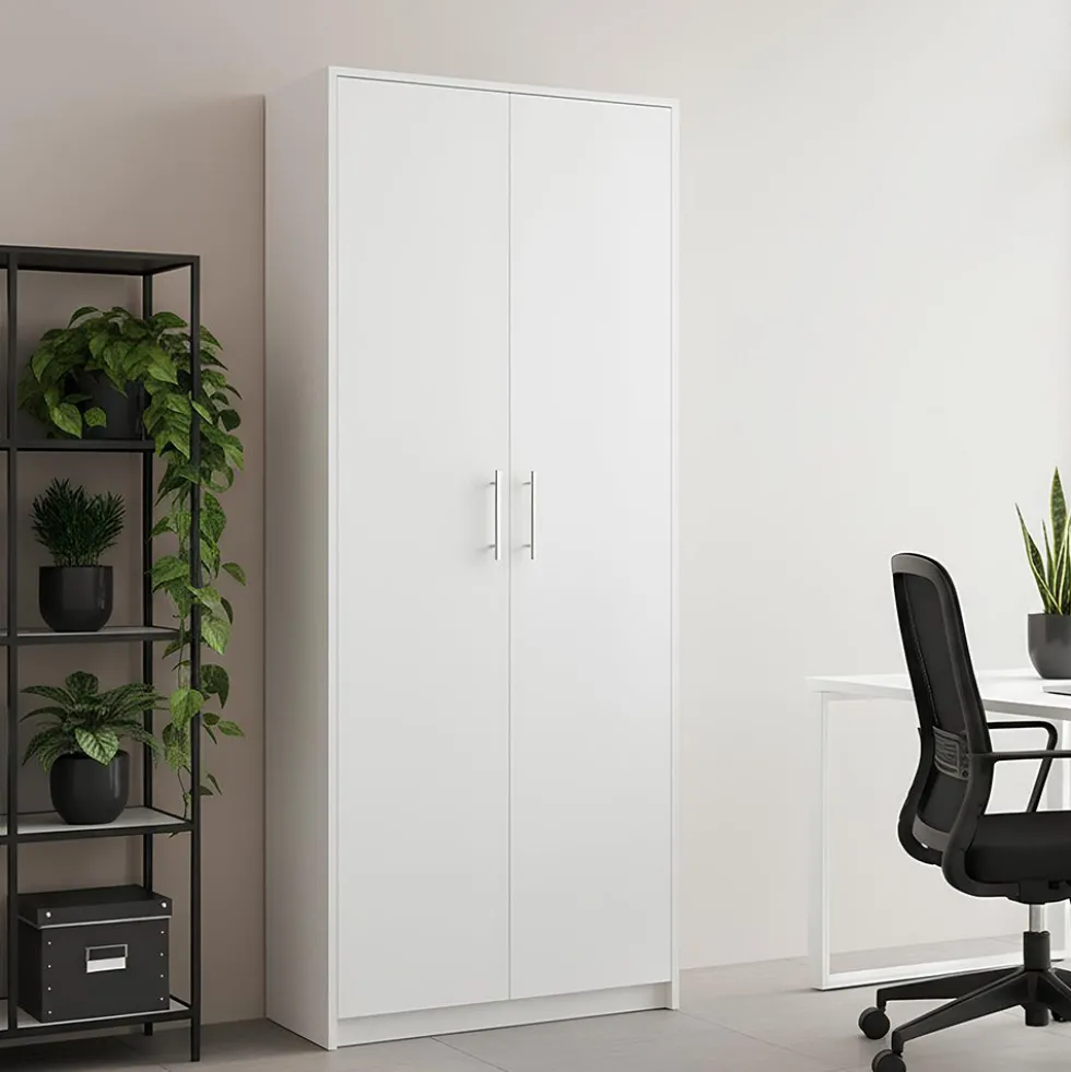 Armadio ufficio moderno 74x180x35 cm bianco AT1