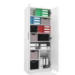 Armadio ufficio moderno 74x180x35 cm bianco AT1