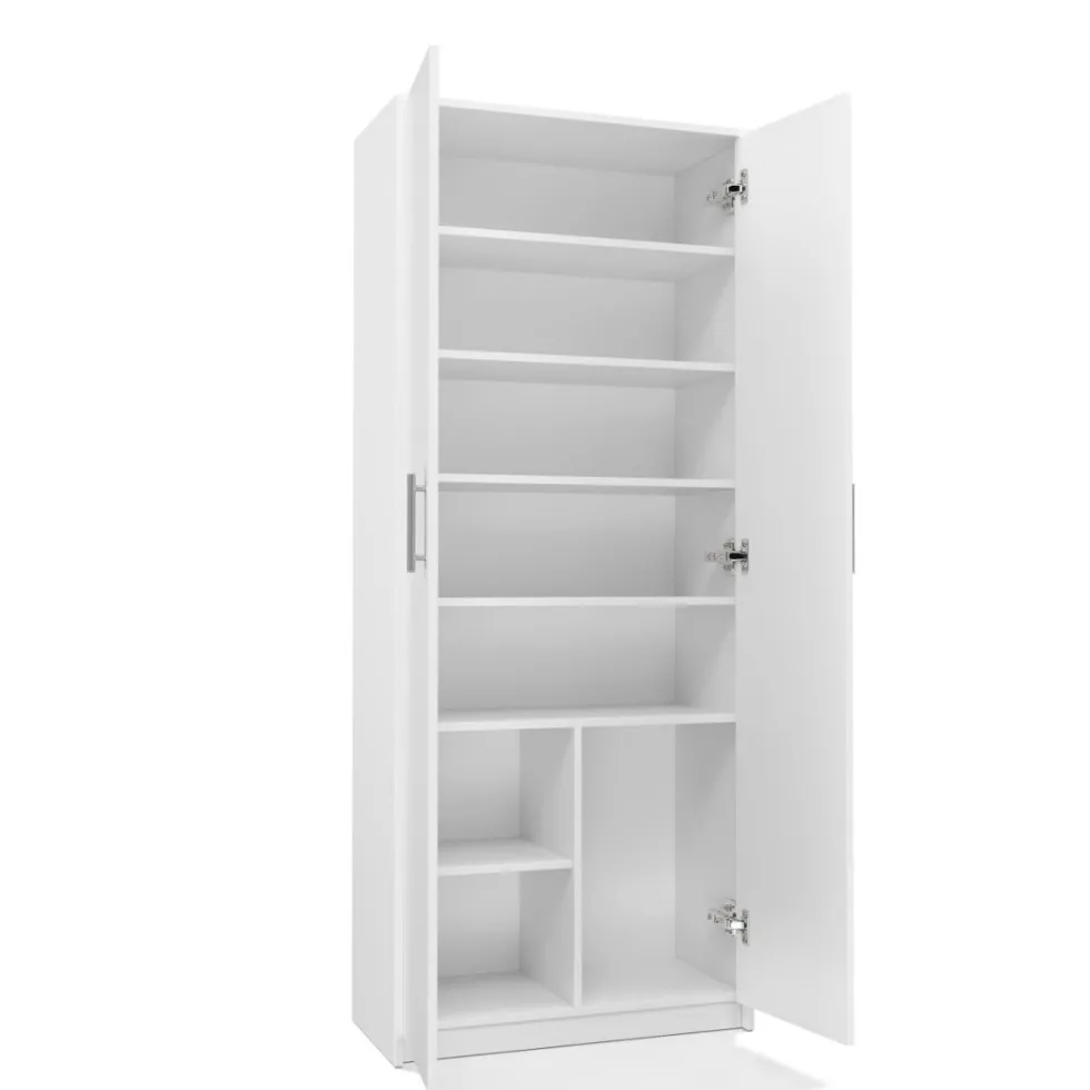 Armadio ufficio moderno 74x180x35 cm bianco AT1