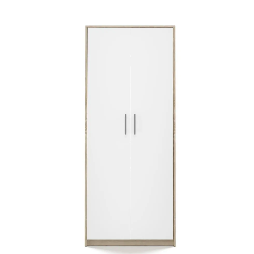 Armadio ufficio moderno 74x180x35 cm rovere chiaro e bianco AT1