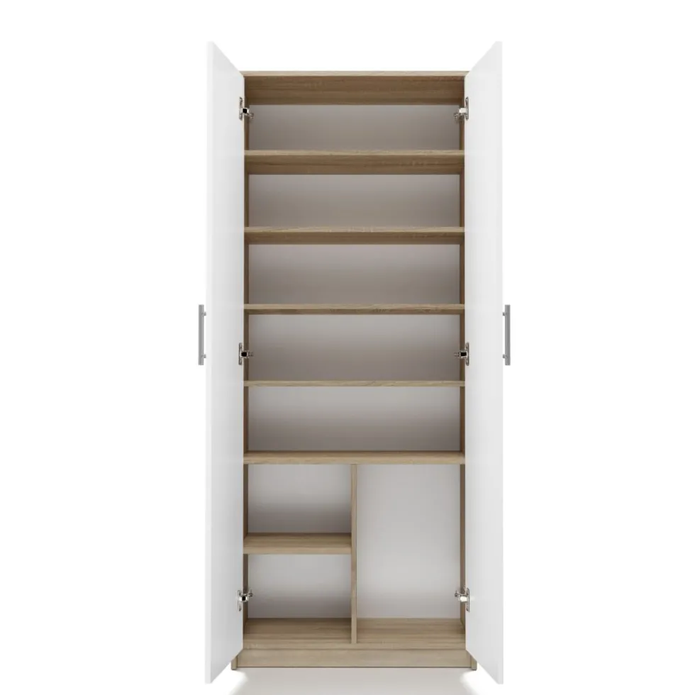 Armadio ufficio moderno 74x180x35 cm rovere chiaro e bianco AT1