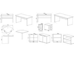 Arredamento da ufficio rovere e grigio UI7