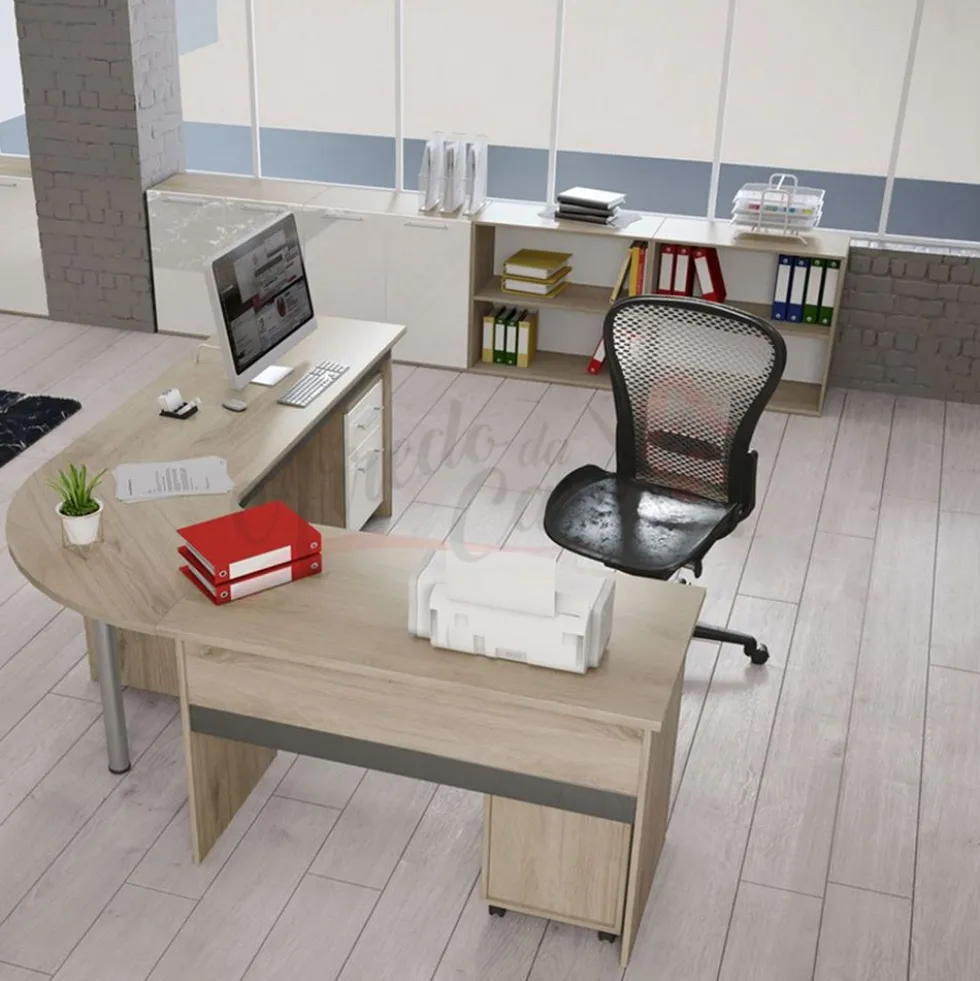 Arredamento da ufficio rovere e grigio UI7