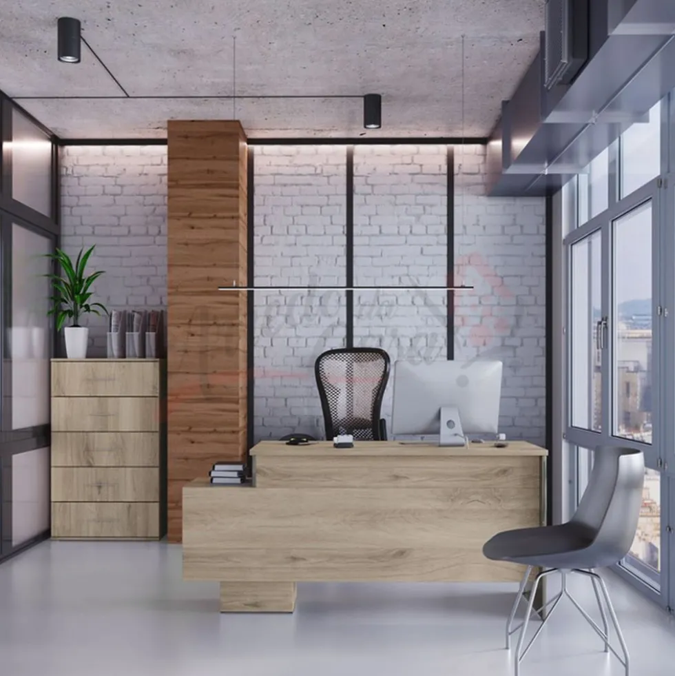 Arredamento per ufficio rovere e grigio UI11