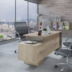 Arredamento ufficio completo rovere e grigio UI10
