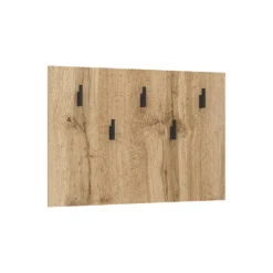 Attaccapanni a parete con 5 ganci 72x50 cm in rovere naturale ASG8