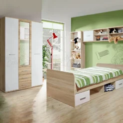 Camera da letto bianca e rovere per ragazzi CBP3