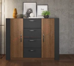 Camera da letto completa antracite e noce CDLI29